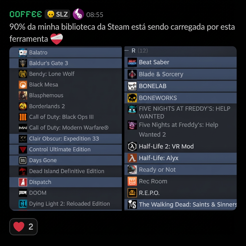 90% da biblioteca Steam carregada com jogos AAA